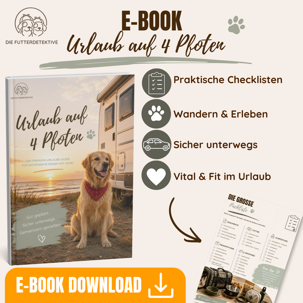 Digitales E-Book für Urlaub mit Hund:  Ratgeber für Reisen mit Hund, Camping, Gesundheit, Packliste und Urlaubsvorbereitung.